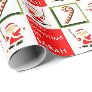 Personalised Field Hockey Holidays Wrapping Paper