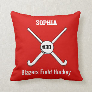 Personalised Field Hockey Team Name Jersey Number Cushion