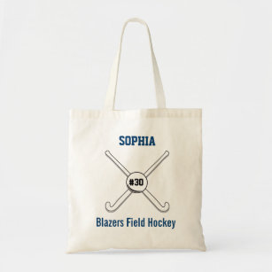 Personalised Field Hockey Team Name Jersey Number Tote Bag