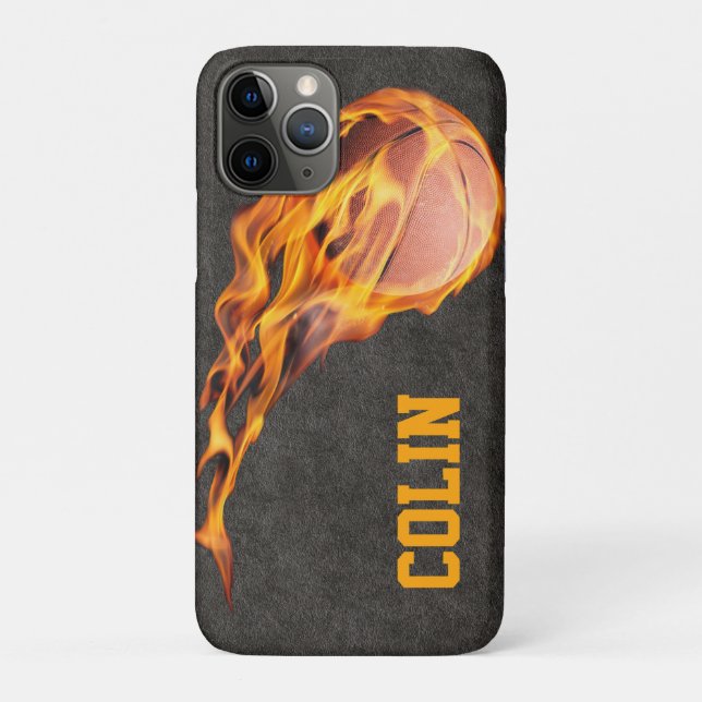 Personalised Fiery Basketball Case-Mate iPhone Case (Back)