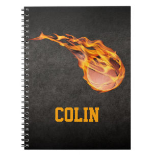 Personalised Fiery Basketball Notebook