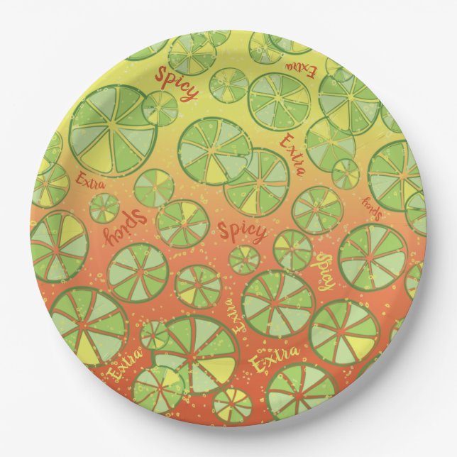 Personalised Fiesta Spicy Margarita & Limes Paper Plate (Front)
