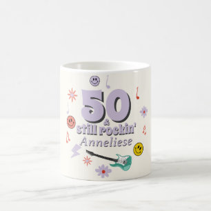 Personalised Fifty and Still Rockin Birthday Coffee Mug