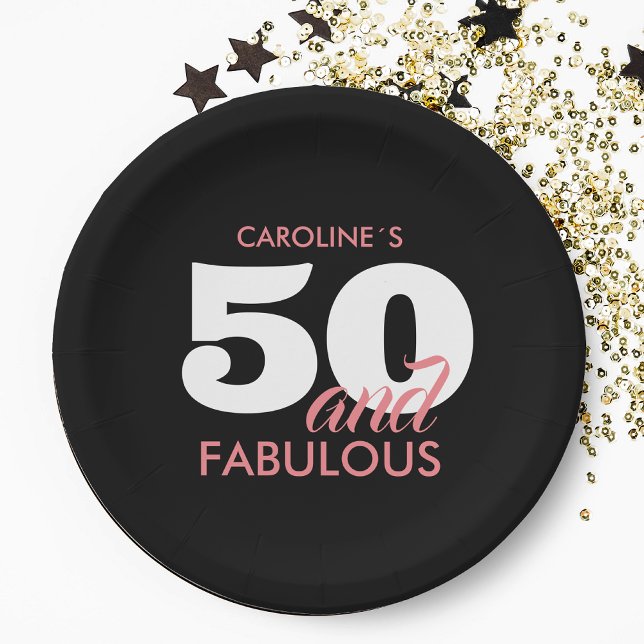 Personalised Fifty Fiftieth Birthday Paper Plate (Creator Uploaded)