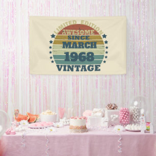 Personalised fifty five vintage 55th birthday banner