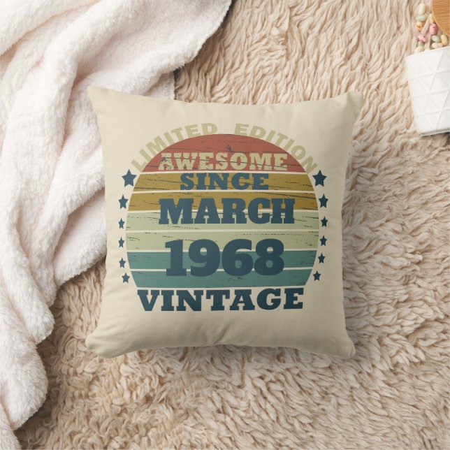 Personalised fifty five vintage 55th birthday cushion (Blanket)