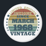 Personalised fifty five vintage 55th birthday magnet<br><div class="desc">Add some originality to your wardrobe with this vintage sunset graphic design featuring impressive typography font lettering. It makes a great gift idea for men, women, husbands, wives, girlfriends, and boyfriends who will love this unique artwork. It's an amazing and funny holiday gift for your birthday celebration. If you like...</div>