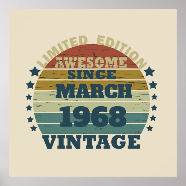 Personalised fifty five vintage 55th birthday poster (Front)