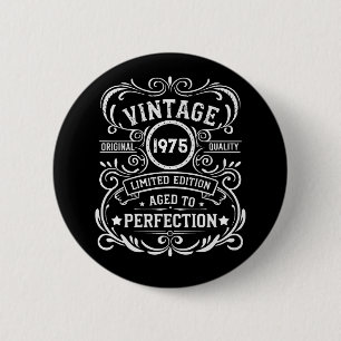 Personalised fifty vintage 50th birthday party 6 cm round badge