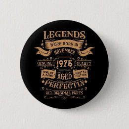Personalised fifty vintage 50th birthday party 6 cm round badge