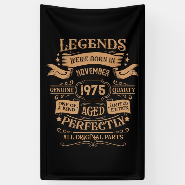 Personalised fifty vintage 50th birthday party banner (Vertical)