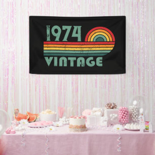 Personalised fifty vintage 50th birthday party banner