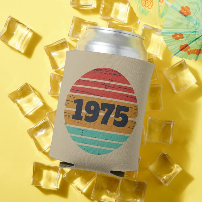 Personalised fifty vintage 50th birthday party can cooler (In Situ Summer)