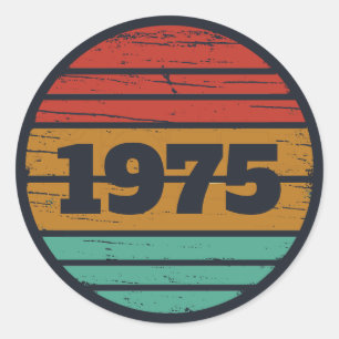 Personalised fifty vintage 50th birthday party classic round sticker