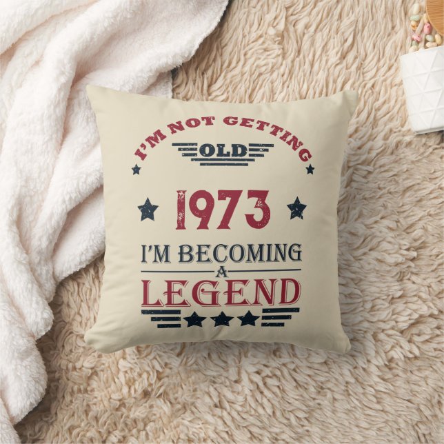 Personalised fifty vintage 50th birthday party cushion (Blanket)