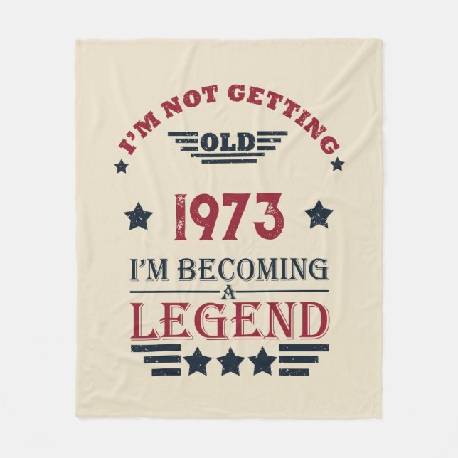 Personalised fifty vintage 50th birthday party fleece blanket (Front)