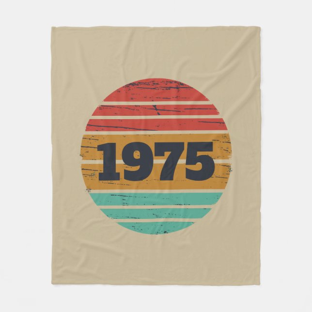 Personalised fifty vintage 50th birthday party fleece blanket (Front)