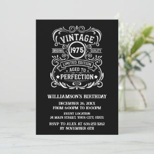 Personalised fifty vintage 50th birthday party invitation