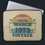 Personalised fifty vintage 50th birthday party laptop sleeve<br><div class="desc">Add some originality with this limited edition,  premium-quality,  and unique vintage-looking birthday graphic design featuring cool typography. It's a great gift idea for men,  women,  husbands,  wives,  girlfriends,  and boyfriends who will appreciate this one-of-a-kind piece of art. A fun and memorable holiday gift for your birthday party.</div>