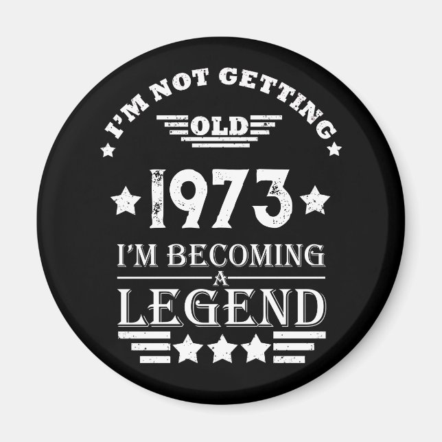 Personalised fifty vintage 50th birthday party magnet (Front)