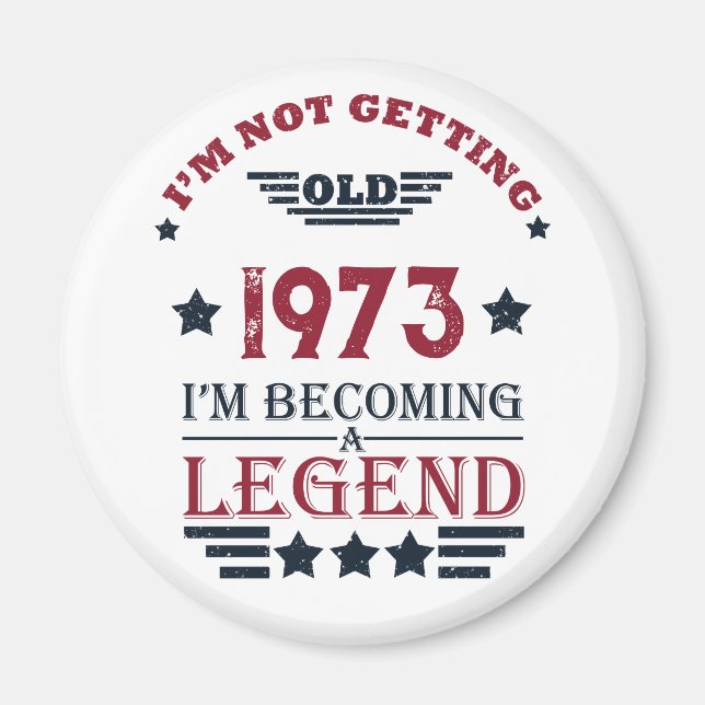Personalised fifty vintage 50th birthday party magnet (Front)