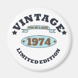 Personalised fifty vintage 50th birthday party magnet