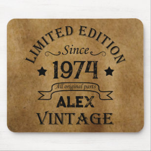 Personalised fifty vintage 50th birthday party mouse mat