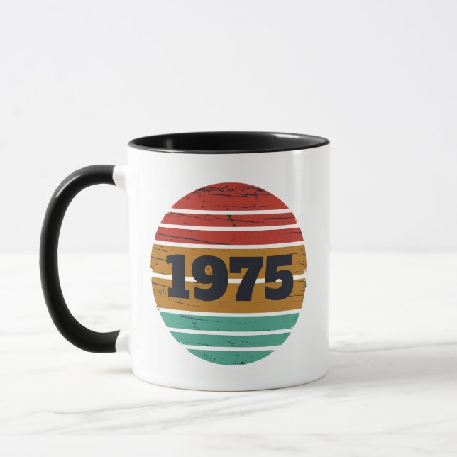 Personalised fifty vintage 50th birthday party mug (Left)