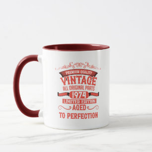 Personalised fifty vintage 50th birthday party mug