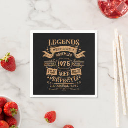 Personalised fifty vintage 50th birthday party napkin