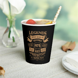 Personalised fifty vintage 50th birthday party paper cups