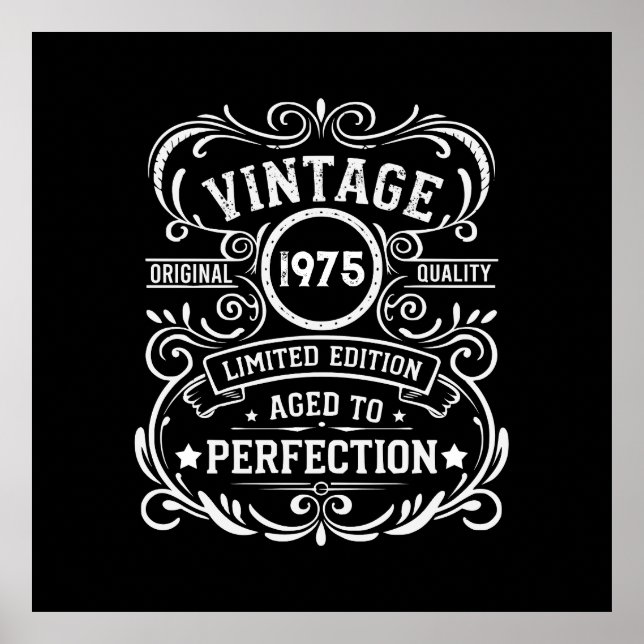 Personalised fifty vintage 50th birthday party poster (Front)