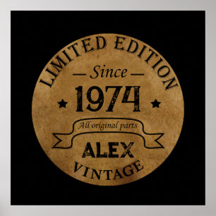 Personalised fifty vintage 50th birthday party poster