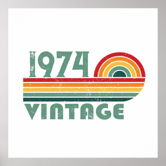 Personalised fifty vintage 50th birthday party poster (Front)