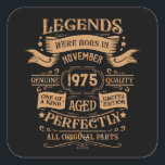 Personalised fifty vintage 50th birthday party square sticker<br><div class="desc">Make your birthday special with this unique design. Add a touch of sophisticated elegance to your birthday celebration with our exquisite, one-of-a-kind designs. These graphics bring sophistication and originality to any product, creating a memorable and stylish gift. They are perfect for those who appreciate a touch of timeless glamour on...</div>