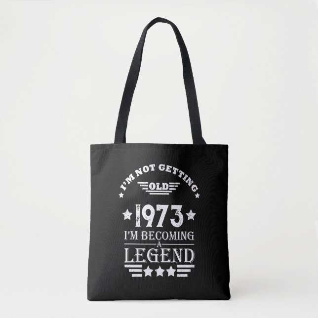 Personalised fifty vintage 50th birthday party tote bag (Front)