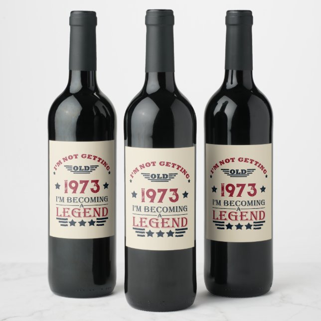 Personalised fifty vintage 50th birthday party wine label (Bottles)