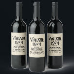 Personalised fifty vintage 50th birthday party wine label<br><div class="desc">Make your birthday special with this unique design. Add a touch of sophisticated elegance to your birthday celebration with our exquisite, one-of-a-kind designs. These graphics bring sophistication and originality to any product, creating a memorable and stylish gift. They are perfect for those who appreciate a touch of timeless glamour on...</div>