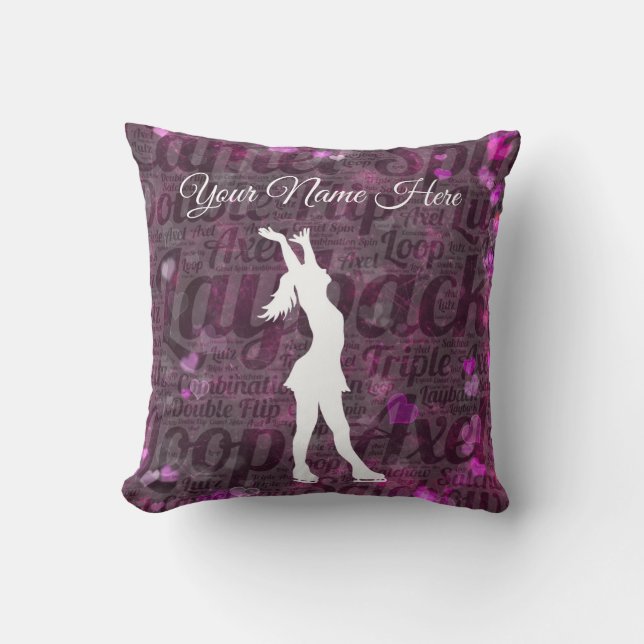 Personalised Figure Ice Skating Decor Pillow (Front)