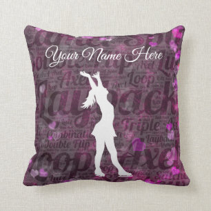 Personalised Figure Ice Skating Decor Pillow