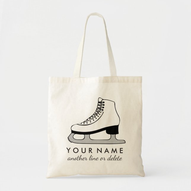 Personalised Figure Skating Custom Name & Text Tote Bag (Front)