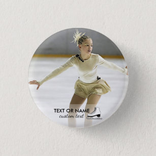 Personalised Figure Skating Custom Photo and Name 3 Cm Round Badge