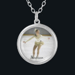 Personalised Figure Skating Custom Photo and Name Silver Plated Necklace<br><div class="desc">Your skater will love this beautiful necklace featuring a her photo and name (or other text).  Makes a perfect end of season gift for all of her hard work - great as a coach's gift too.</div>