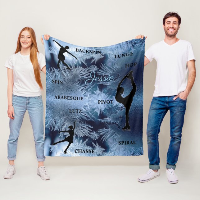 Personalised Figure Skating Typography Fleece Blanket (In Situ)
