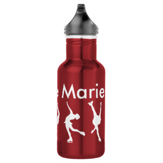Personalised Figure Skating Water Bottle, Red 532 Ml Water Bottle