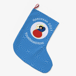 Personalised Filipino Angel Hanukkah Flag Large Christmas Stocking
