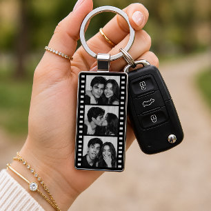 Personalised Film Strip Photo Keychain For Couples