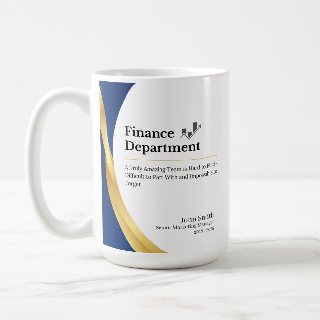 Personalised Finance Department  Coffee Mug (Left)