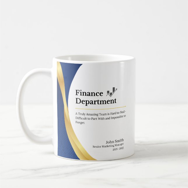 Personalised Finance Department  Coffee Mug (Left)