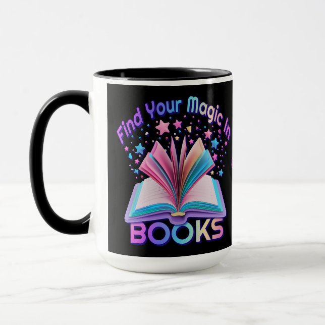 Personalised Find Magic In Books   Mug (Left)